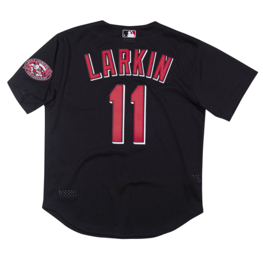 Barry Larkin Cincinnati Reds Mitchell And Ness Batting Ptactice Jersey