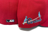 ST.  LOUIS CARDINALS  RED ICY BRIM NEW ERA FITTED HAT