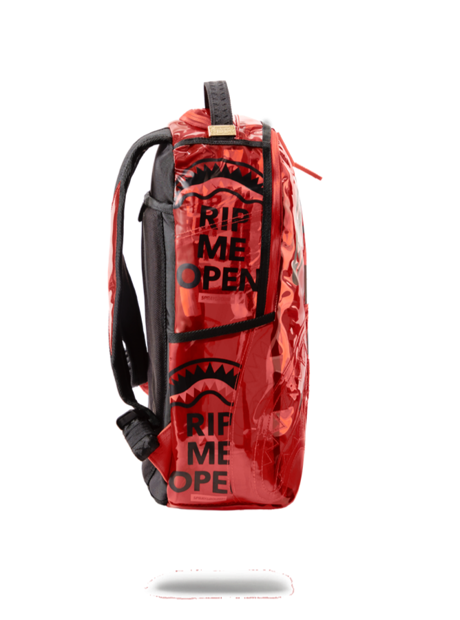 RIP ME OPEN RED VINYL SPRAYGROUND BACKPACK