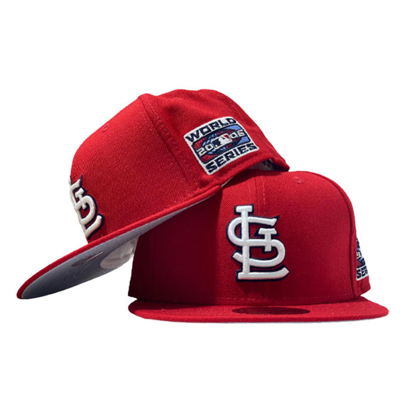 ST. LOUIS CARDINALS 2006 WORLD SERIES RED GRAY BRIM NEW ERA FITTED