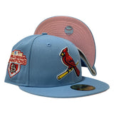 ST. LOUIS CARDINALS 2011 WORLD SERIES CHAMPIONS COTTON CANDY SKY BLUE PINK BRIM NEW ERA FITTED HAT