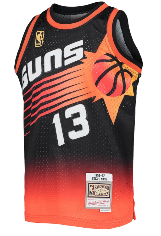 PHOENIX SUNS 1996 STEVE NASH FADEAWAY MBA MITCHELL & NESS SWINGMAN JERSEY