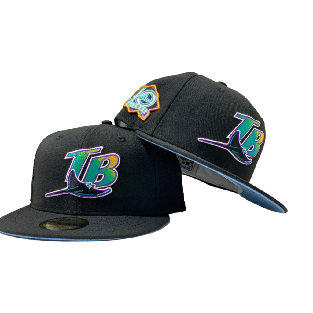 TAMPA BAY 10TH SEASONS BLACK ICY BRIM NEW ERA FITTED HAT