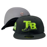 TAMPA BAY BLACK LIME LOGO 10TH SEASON 59FIFTY NEW ERA FITTED HAT