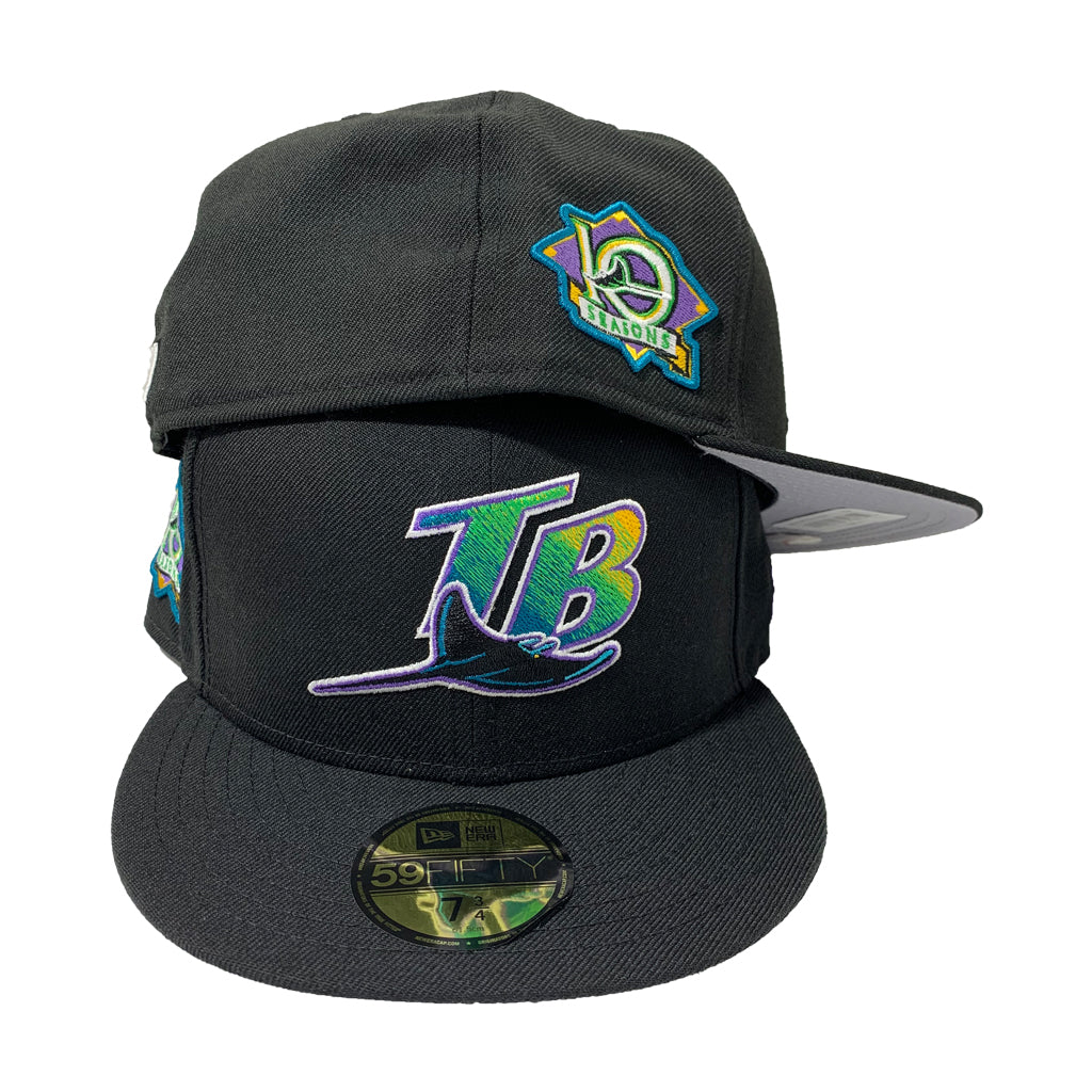 TAMPA BAY RAYS ALL BLACK FITTED CAP