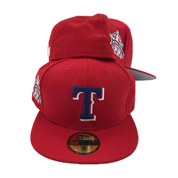 Red Texas Rangers Inaugural Season Custom New Era Fitted Hat – Sports World  165