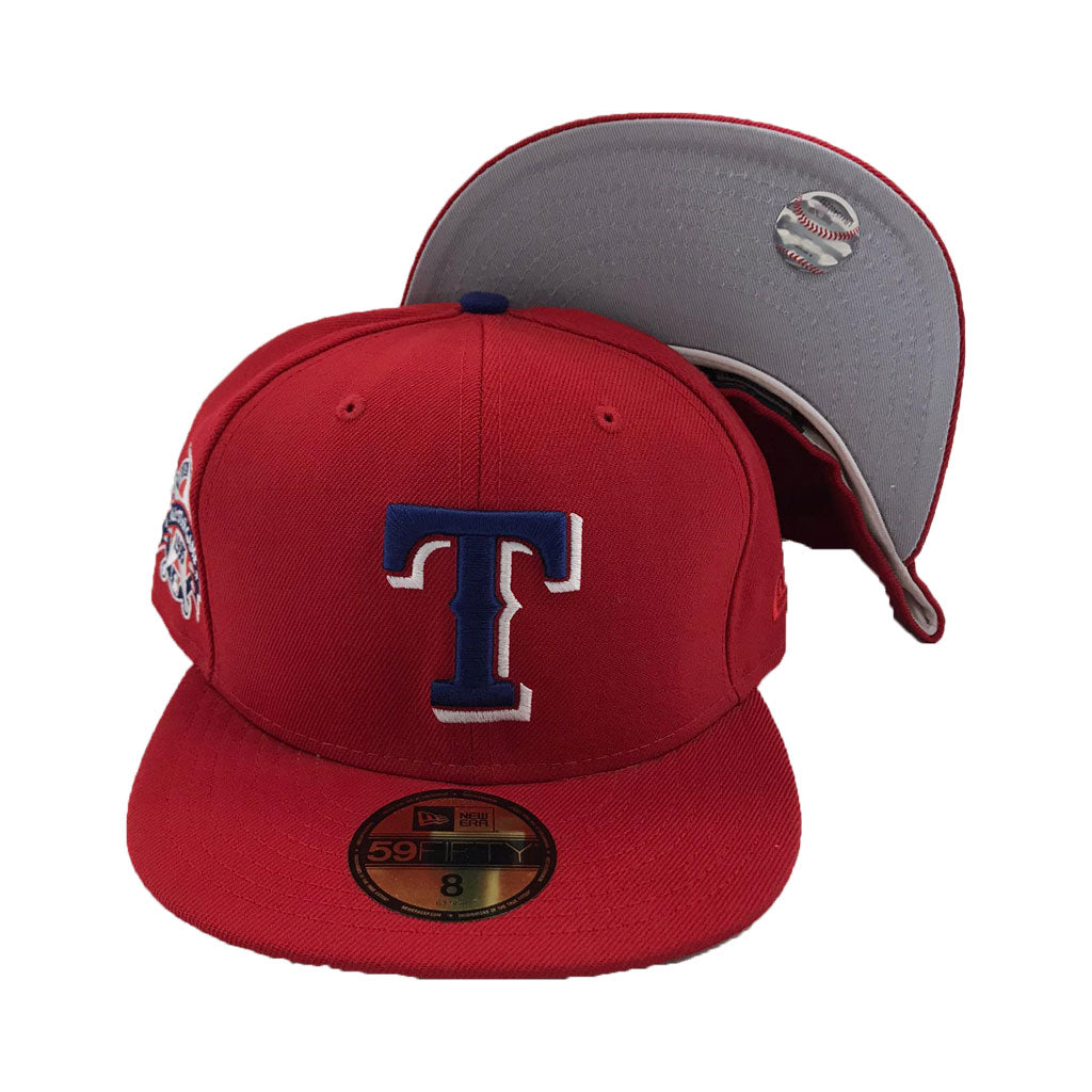 Texas Rangers 40th Anniversary Red New Era Fitted Hat