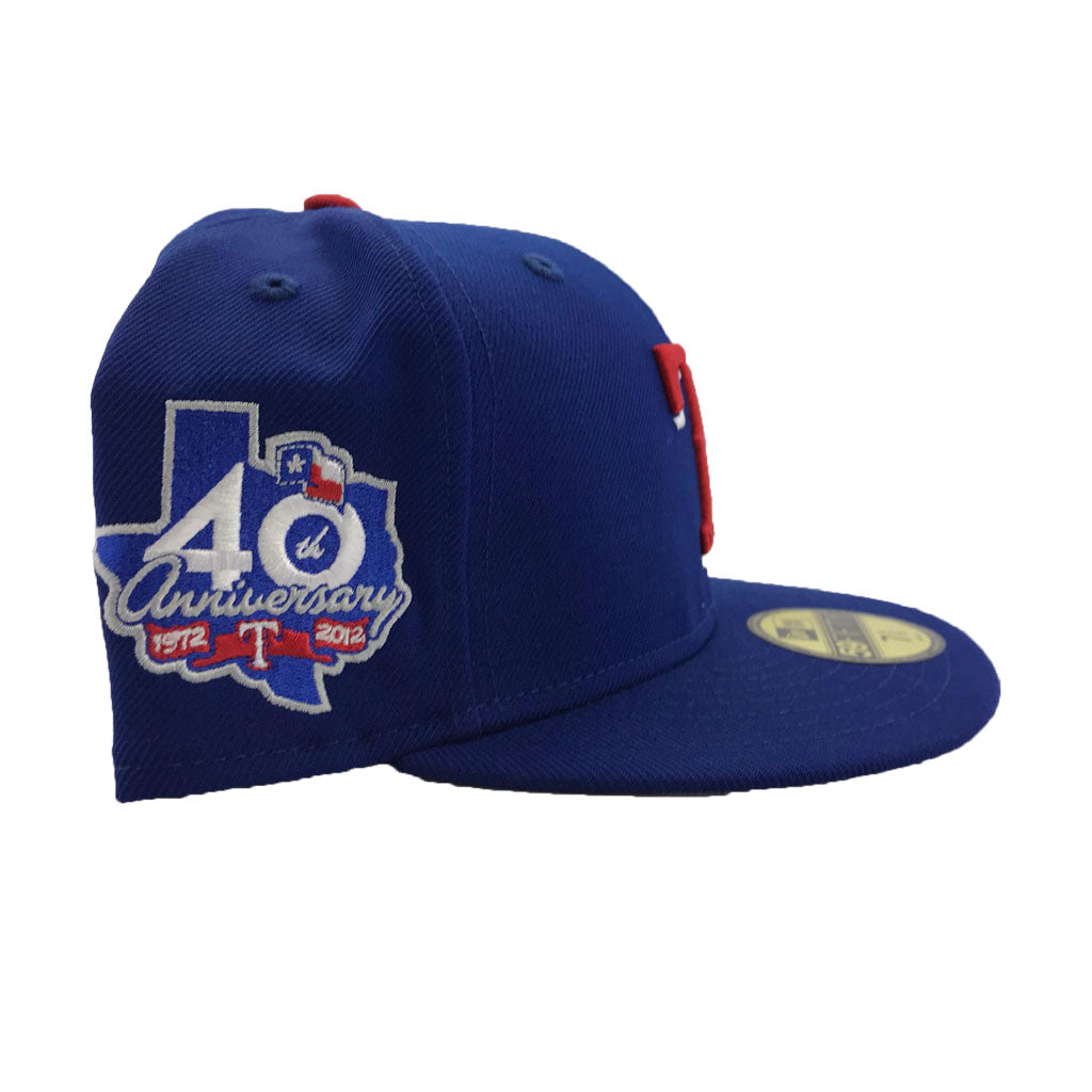 Texas Rangers 40th Anniversary Royal Blue New Era Fitted Hat