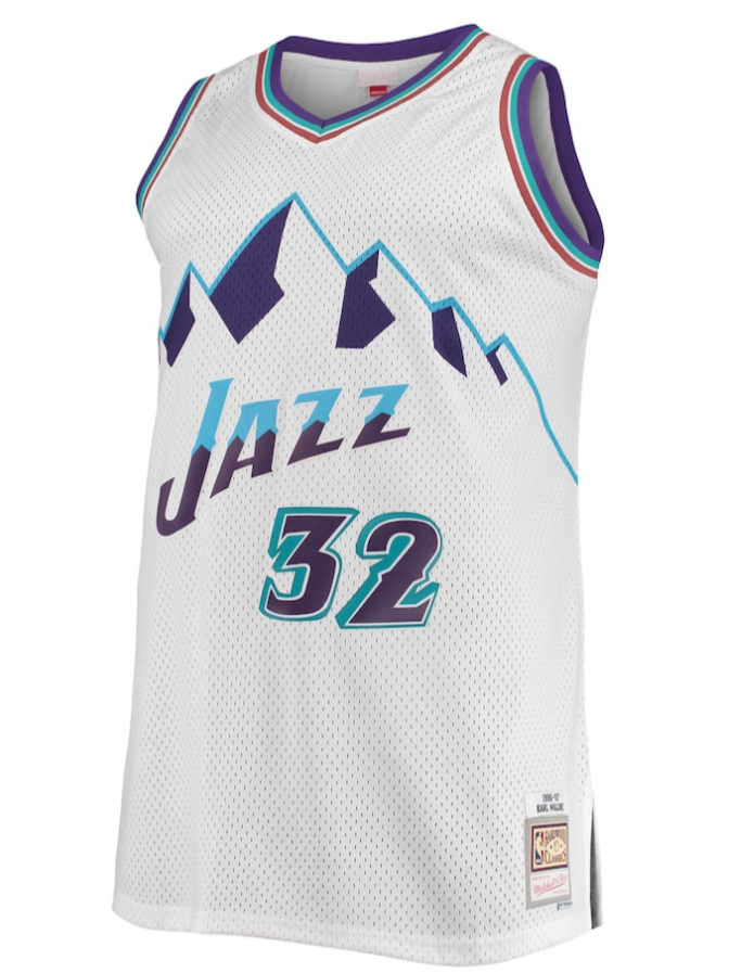 KARL MALONE UTAH JAZZ MITCHELL & NESS 1996-1997 SWINGMAN JERSEY