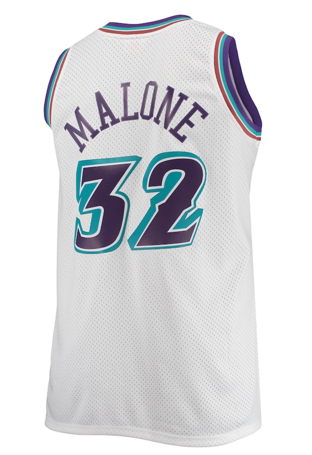 KARL MALONE UTAH JAZZ MITCHELL & NESS 1996-1997 SWINGMAN JERSEY