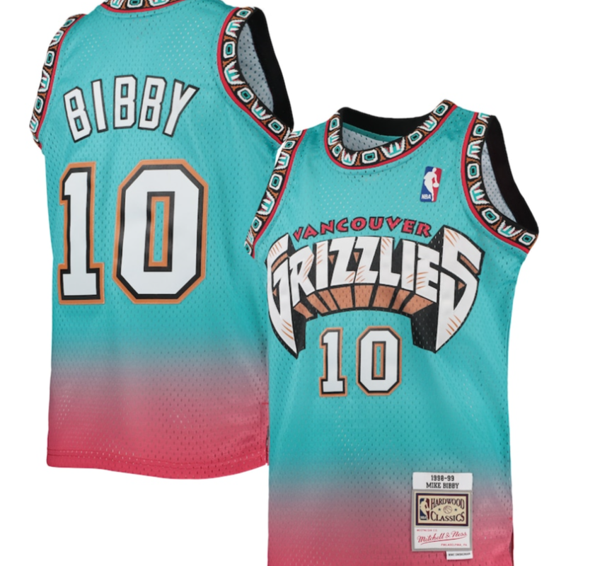 Vancouver Grizzlies 1998 Mike Bibby Fadeway NBA Mitchell & Ness Swingman Jersey