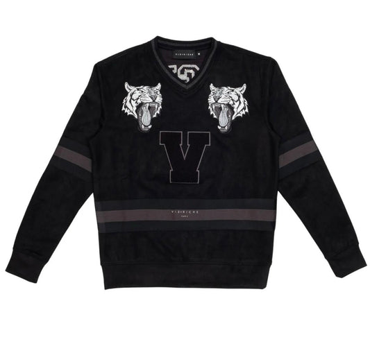 VIE RICHE BLACK TIGER VARSITY CREW NECK