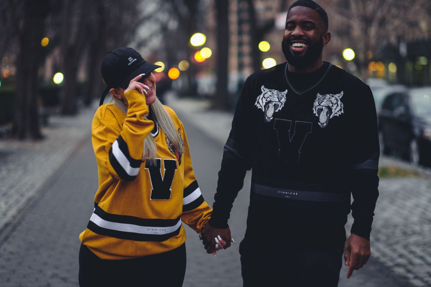 VIE RICHE WHEAT TIGER VARSITY CREW NECK