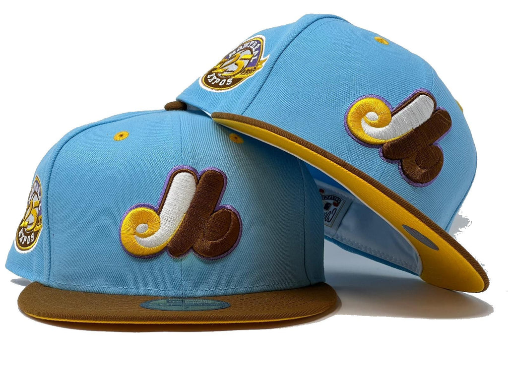 Montreal  Expos 25th Anniversary Taxi Yellow Brim New Era Fitted Hat