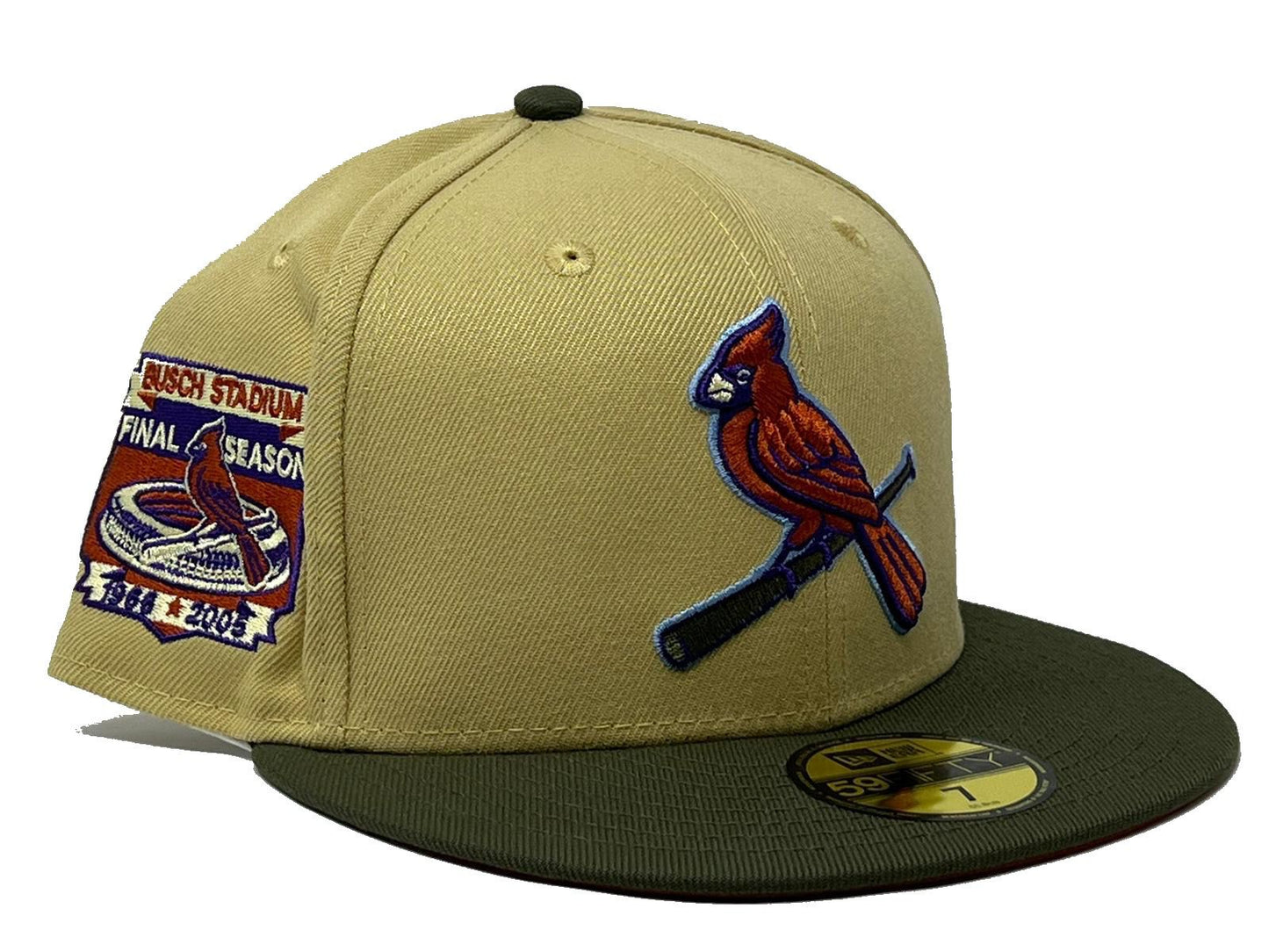 St. Louis Cardinals Busch Stadium Final Season Rust Orange Brim New Era Fitted Hat
