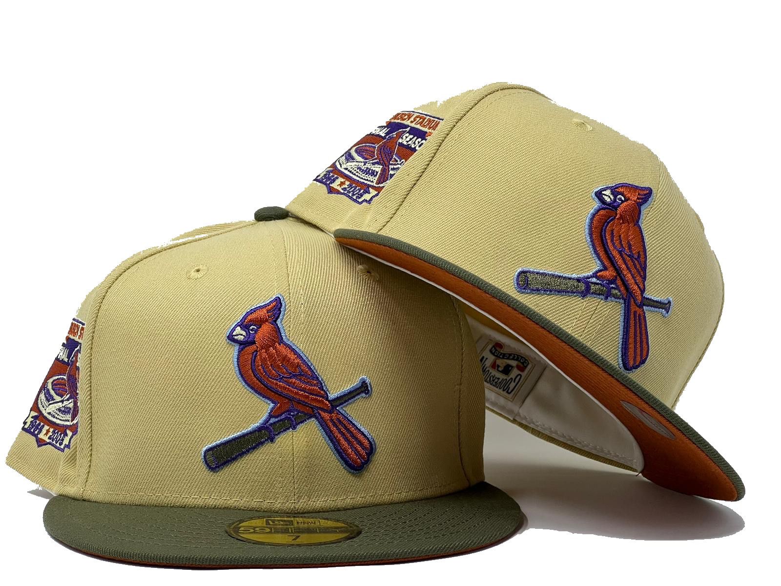 New Era Mens MLB St. Louis Cardinals Busch Stadium 59FIFTY Fitted Hat 70744158 Camel/Black, Red Undervisor 7 1/4