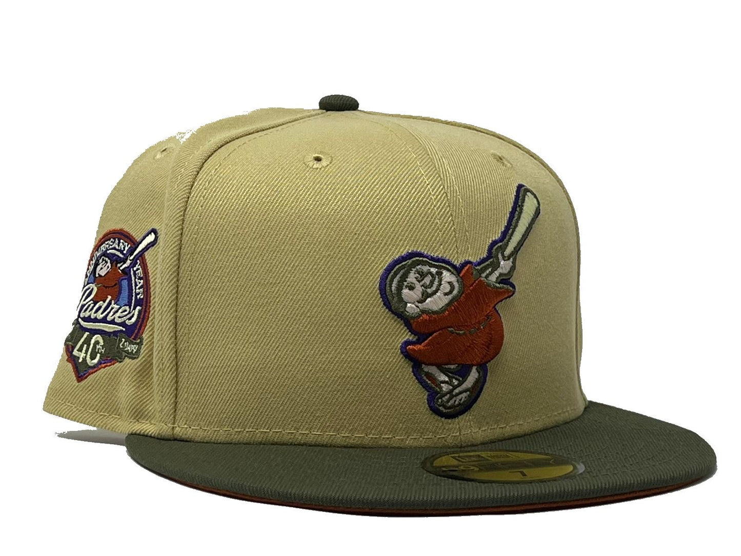 SAN DIEGO PADRES 40th Anniversary Rust Orange Brim New Era Fitted Hat