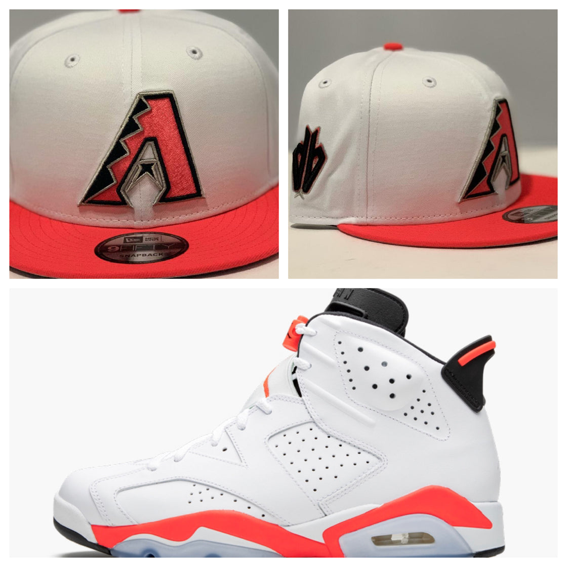 White Arizona Diamondbacks New Era Snapback to match jordan 6