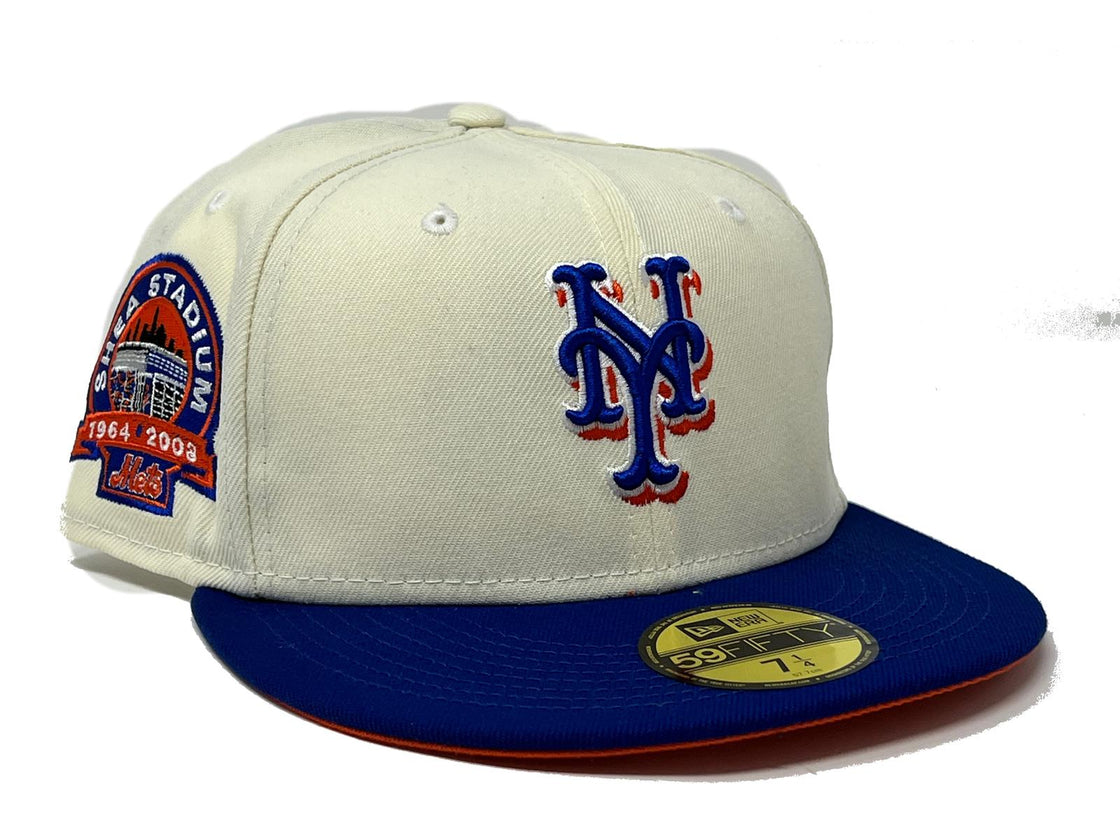 NEW YORK METS SHEA STADIUM ORANGE BRIM NEW ERA FITTED HAT