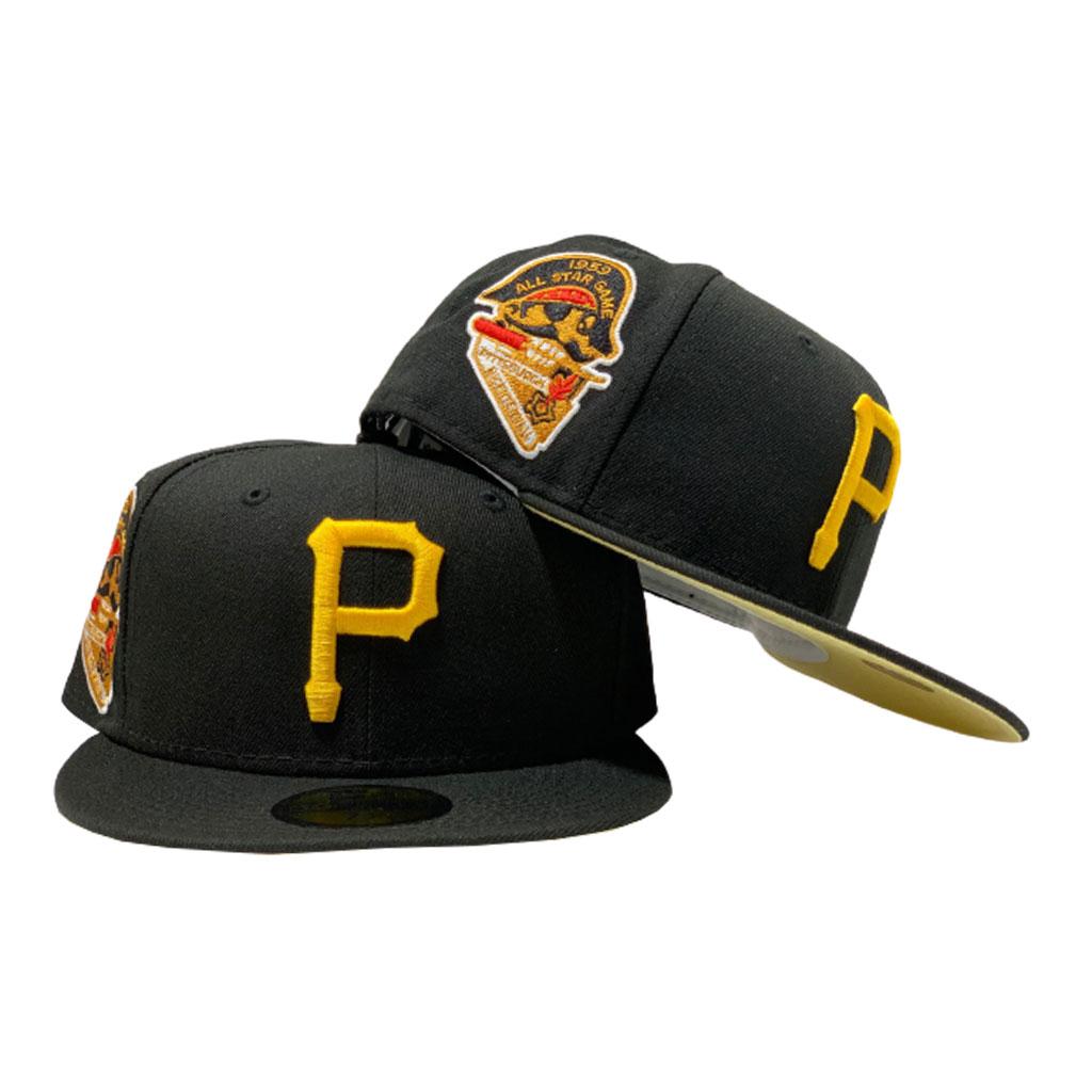 PITTSBURGH PIRATES 1959 ALL STAR GAME BLACK BUTTER POPCORN YELLOW BRIM NEW ERA FITTED HAT