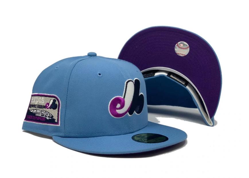 Sky Blue Montreal Expos Olympic Stadium 59fifty New Era Fitted Hat