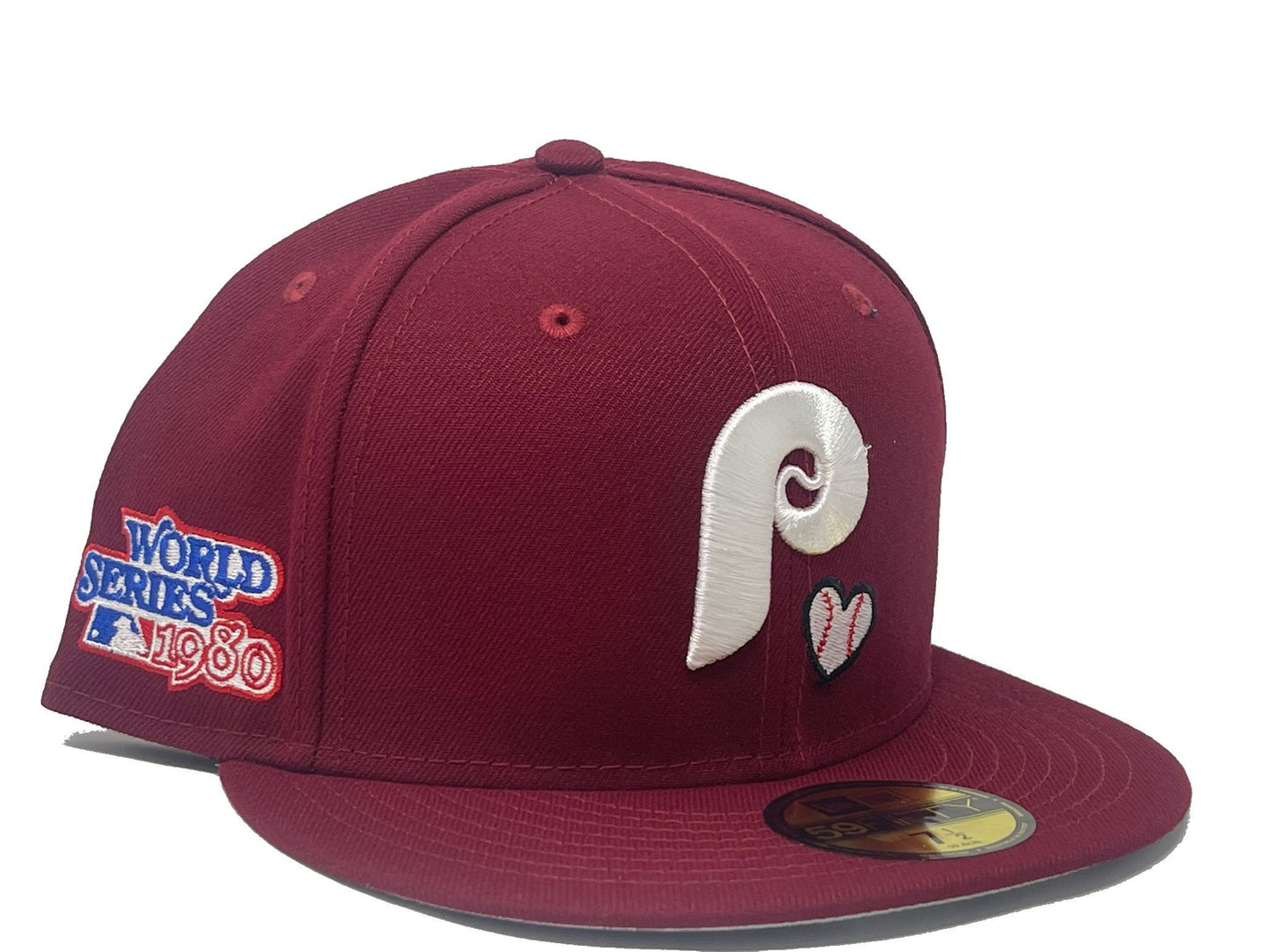 PHILADESLPHIA PHILLIES 1986 WORLD SERIES TEAM HEART 59fIFTY NEW ERA FITTED HAT