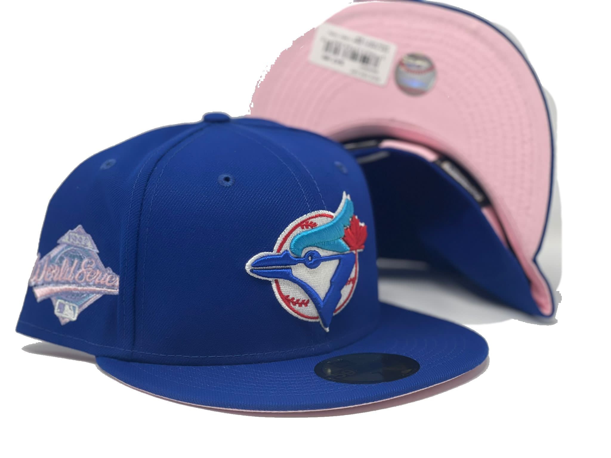 New Era Men's White, Coral Toronto Blue Jays 1992 World Series Strawberry  Lolli 59FIFTY Fitted Hat
