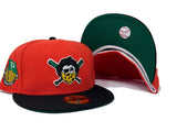 PITTSBURGH PIRATES 1887 ESTABLISHED "PUMPKIN COLLECTION" GREEN BRIM NEW ERA FITTED HAT