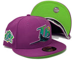 TAMPA BAY DEVIL RAYS 10TH SEASON SPARKLING GRAPE NEON GREEN BRIM NEW ERA FITTED HAT