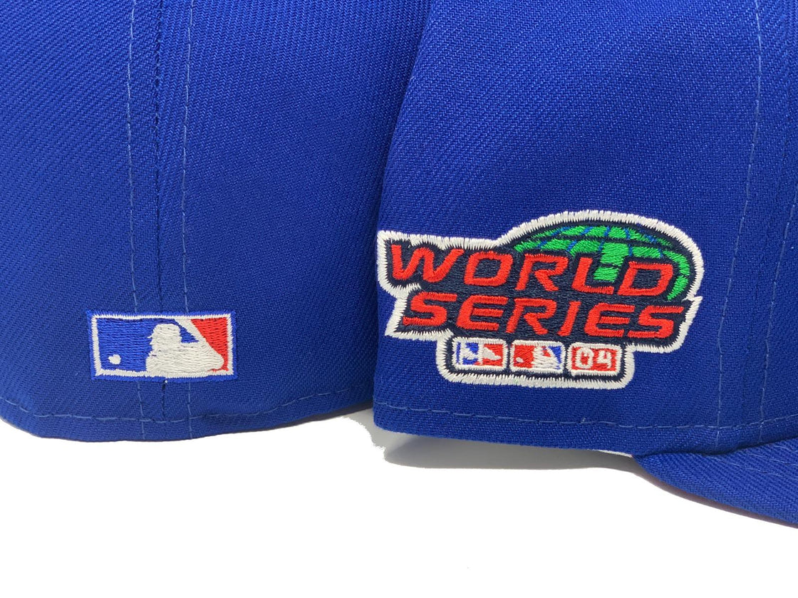 BOSTON RED SOX 2004 WORLD SERIES ROYAL BLUE RED BRIM NEW ERA FITTED HAT