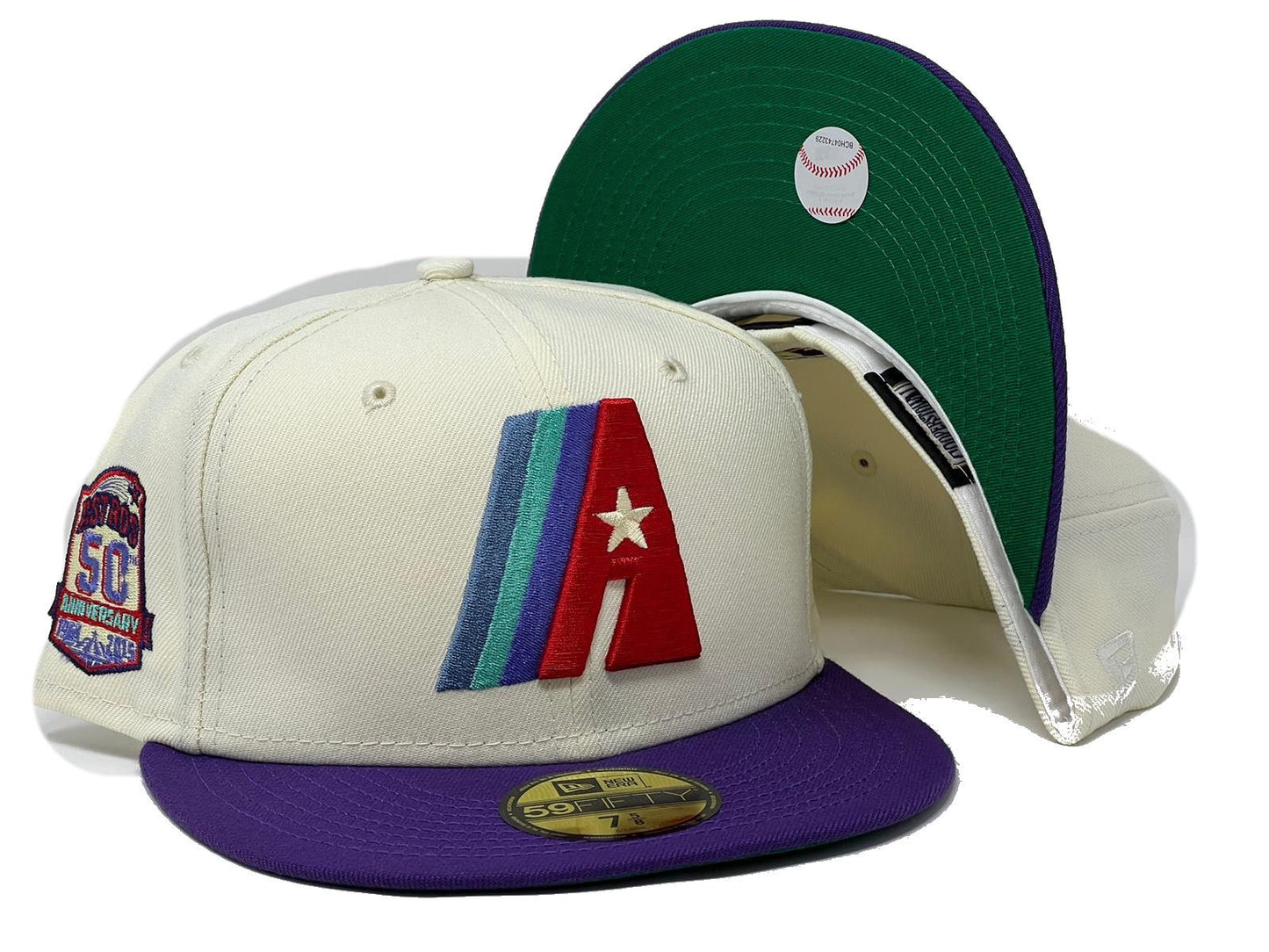 HOUSTON ASTROS 50TH ANNIVERSARY "GOOD VS EVIL" GREEN BRIM NEW ERA FITTED HAT