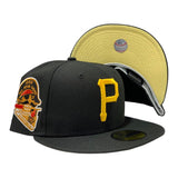 PITTSBURGH PIRATES 1959 ALL STAR GAME BLACK BUTTER POPCORN YELLOW BRIM NEW ERA FITTED HAT