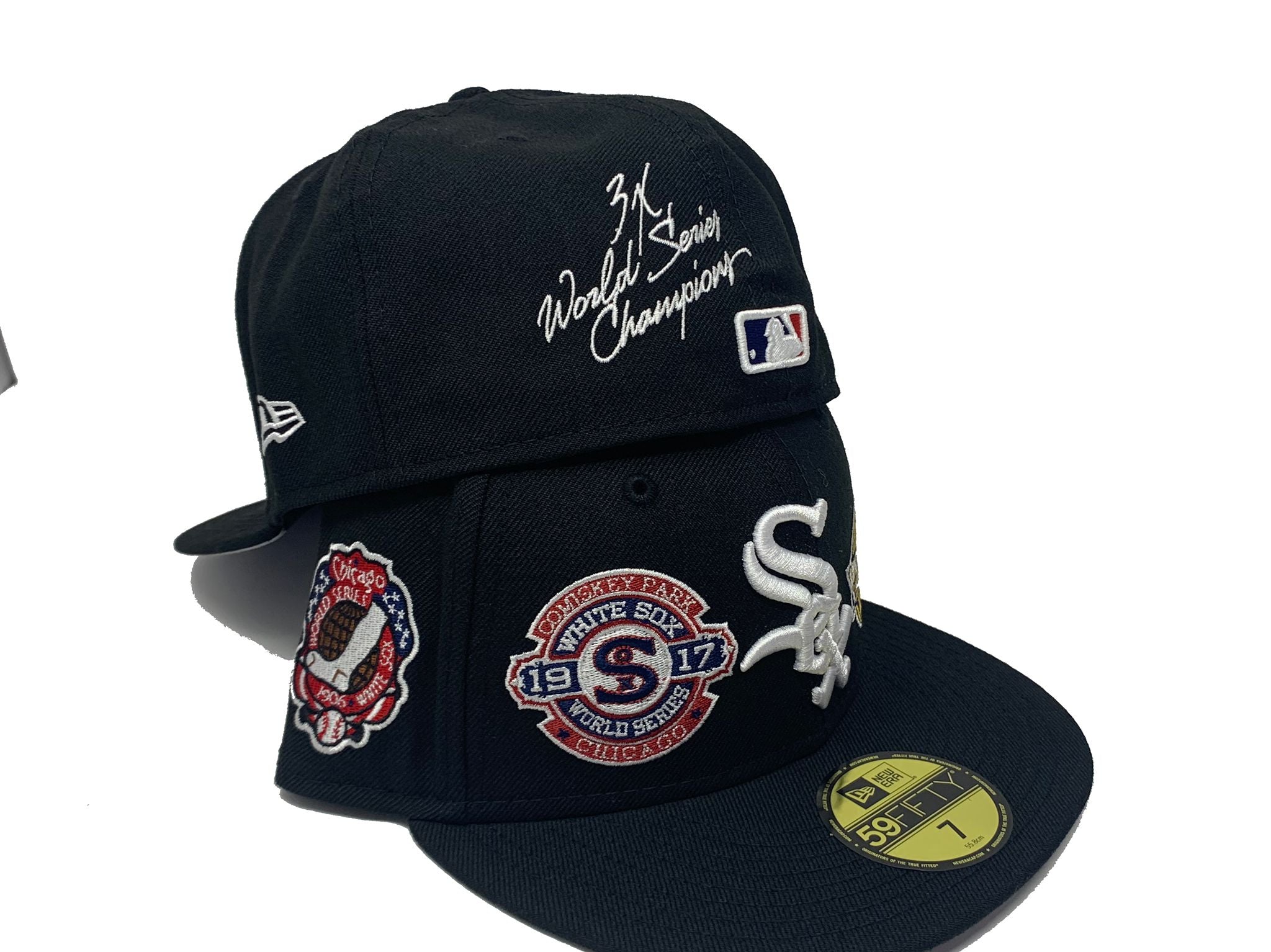 New Era Chicago White Sox World Champions 59FIFTY Fitted Cap in Black — Major