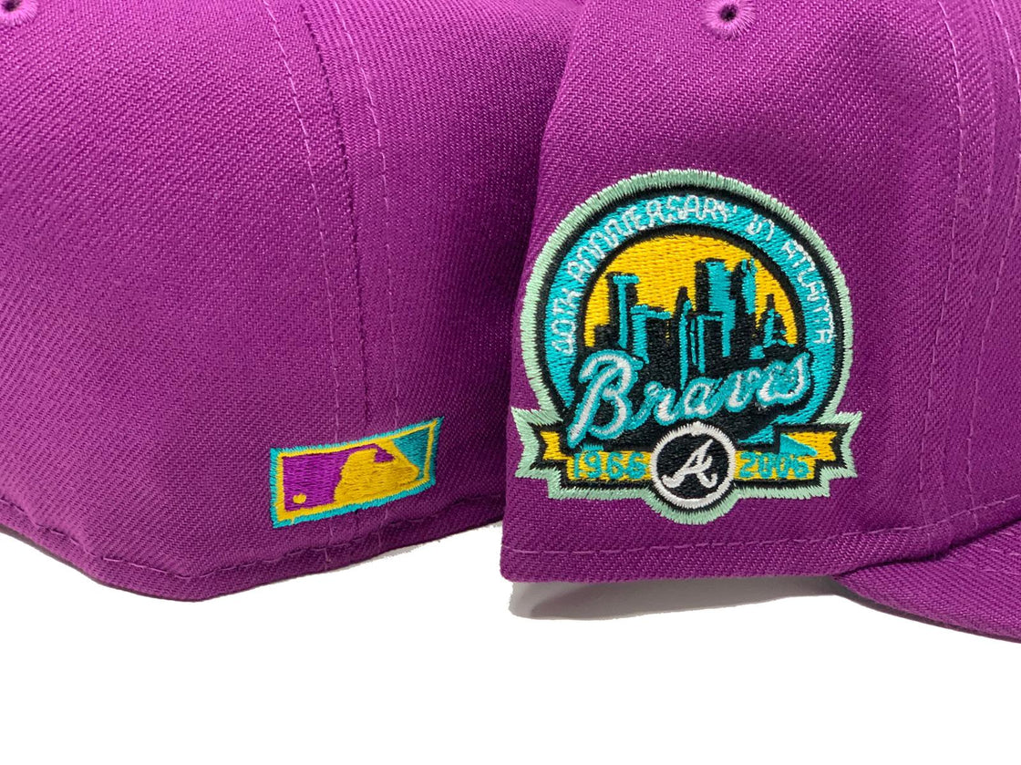 Grape Atlanta Braves 40th Anniversary Custom New Era Fitted Hat