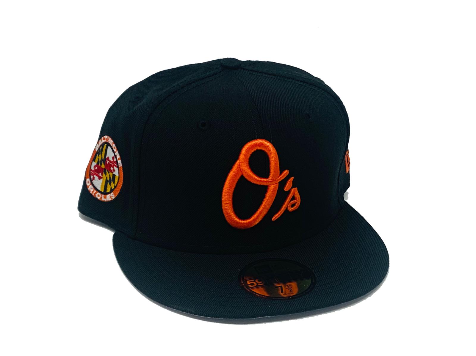  Adult FLAT BRIM Baltimore Orioles Home Wht/Blk/Orng Hat Cap MLB  Adjustable : Sports Fan Baseball Caps : Sports & Outdoors