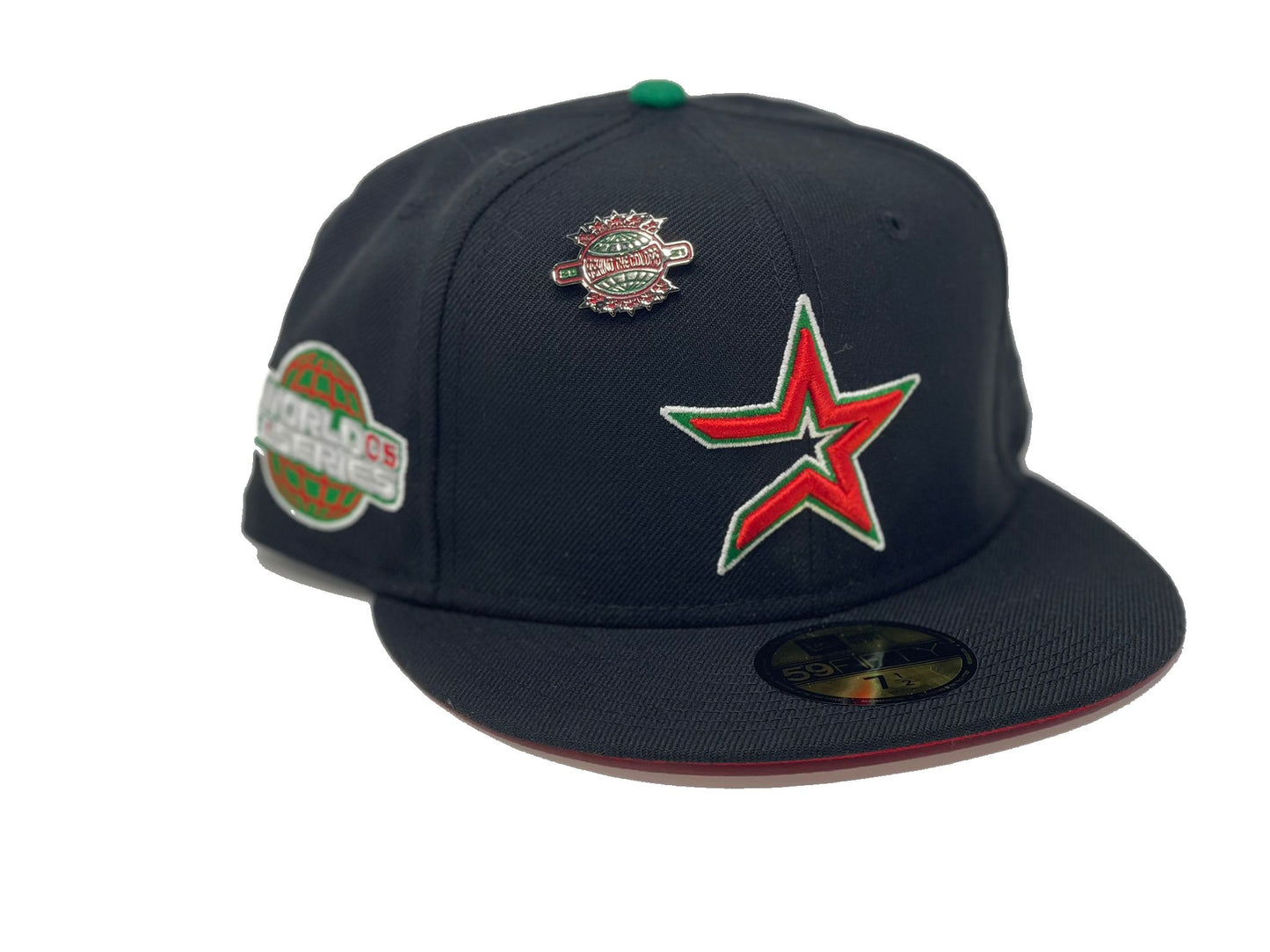 HOUSTON ASTROS 2005 WORLD SERIES "BEHIND THE COLORS" RED BRIM NEW ERA FITTED HAT