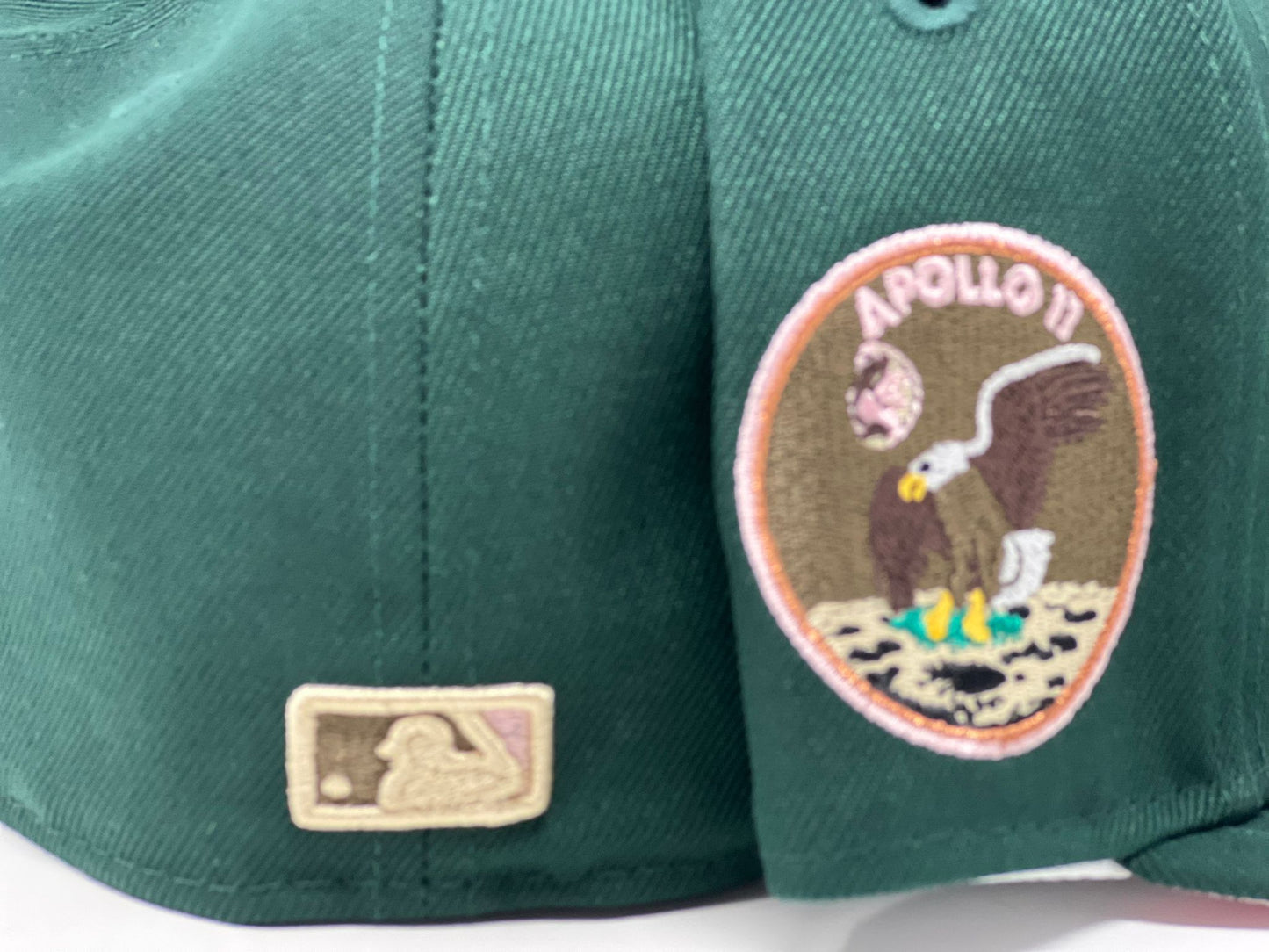 HOUSTON ASTROS APOLLO 11 DARK GREEN PINK BRIM NEW ERA FITTED HAT