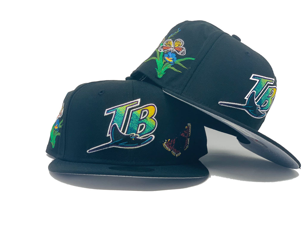 FELT * TAMPA BAY DEVIL RAYS BLACK  59FIFTY NEW ERA FITTED HAT