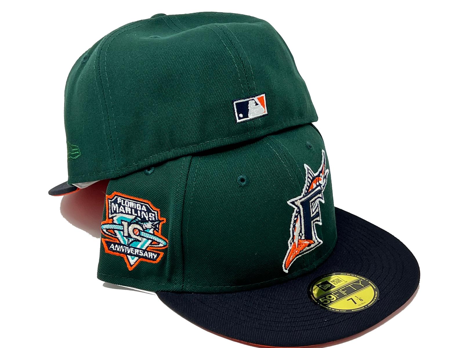 Florida Marlins New Era 10th Anniversary Patch 59FIFTY Fitted Hat -  Gray/Black