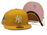 Texi Yellow New York Yankees Pink Botton 59fifty New Era Snapback