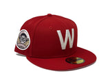 WASHINGTON SEANTORS 1924 WORLD SERIES  "STRAWBERRY REFRESHER" RED PINK BRIM NEW ERA FITTED HAT