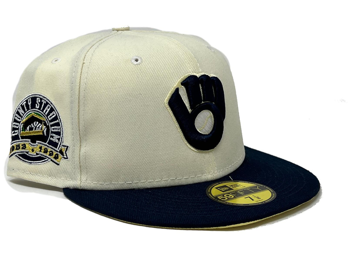 MILWAIKEE BREWERS COUNTRY STADIUM BUTTER POPCORN YELLOW BRIM NEW ERA FITTED HAT