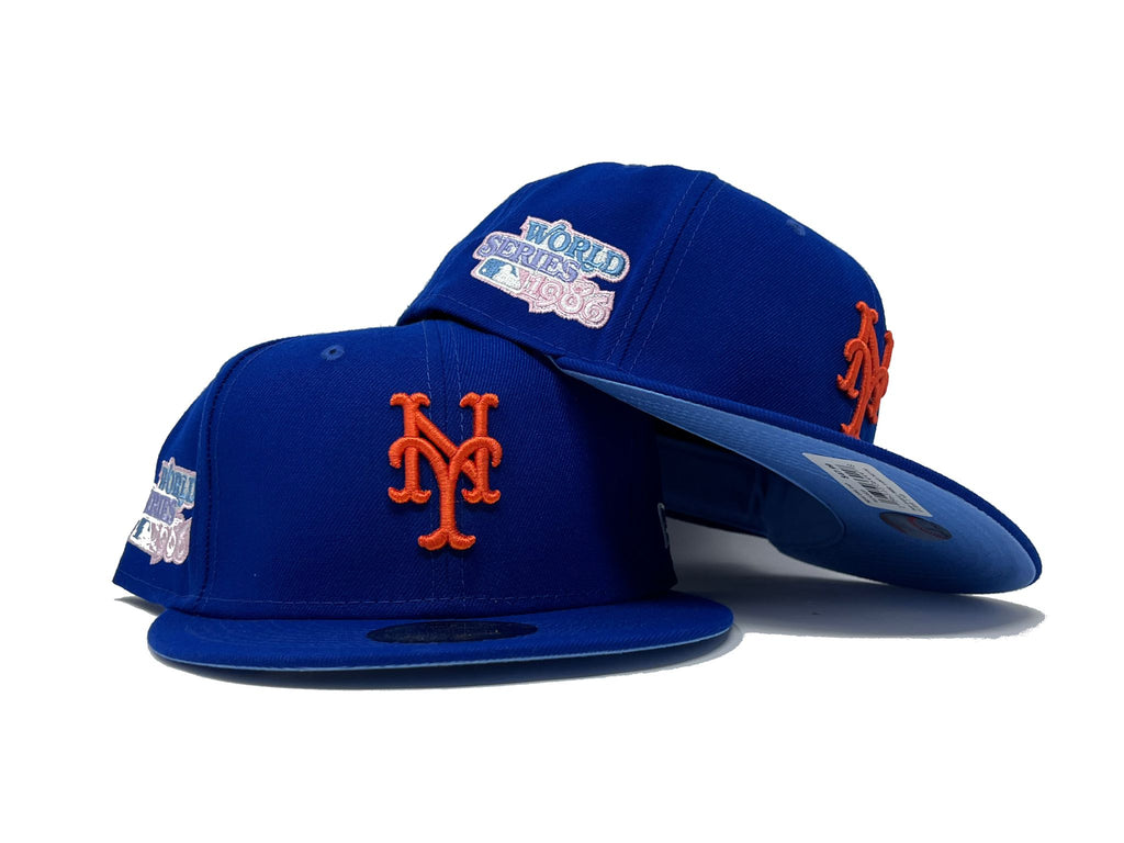METS 1986 WORLD SERIES POP SWEAT ICY BRIM NEW ERA FITTED HAT