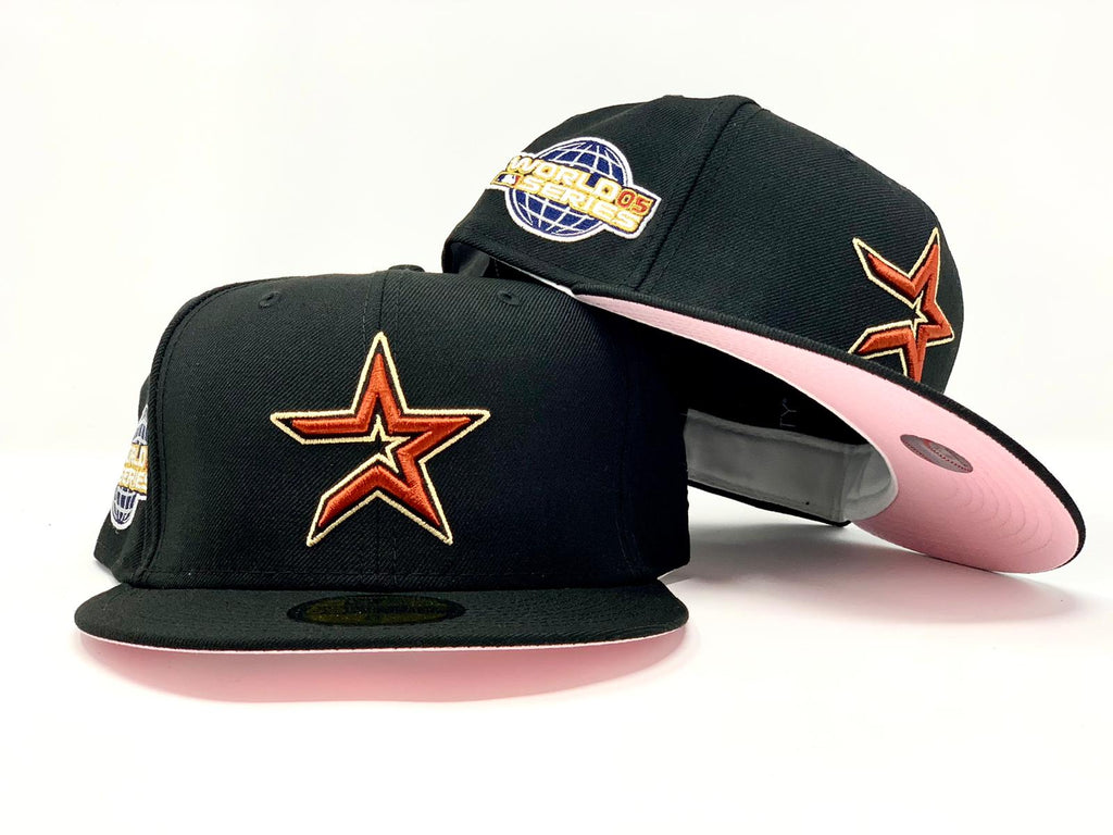 HOUSTON ASTRO 2005 WORLD SERIES BLACK PINK BRIM NEW ERA FITTED HAT