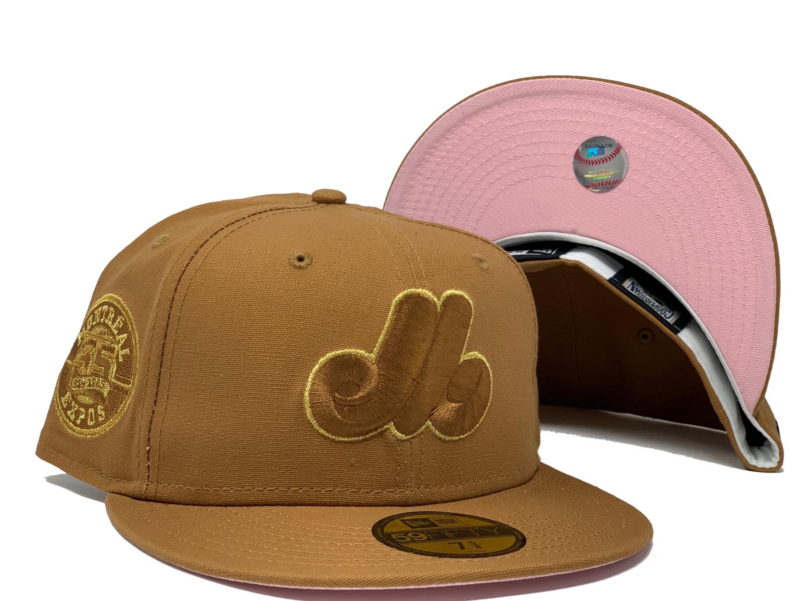 Montreal Expos New Era Pink Undervisor 59FIFTY Fitted Hat - Brown