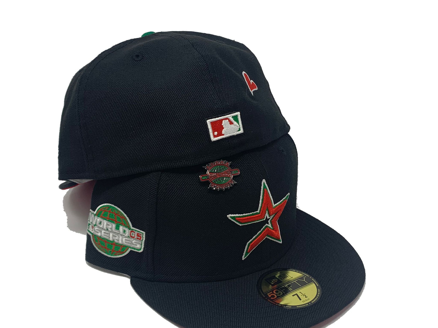 HOUSTON ASTROS 2005 WORLD SERIES "BEHIND THE COLORS" RED BRIM NEW ERA FITTED HAT
