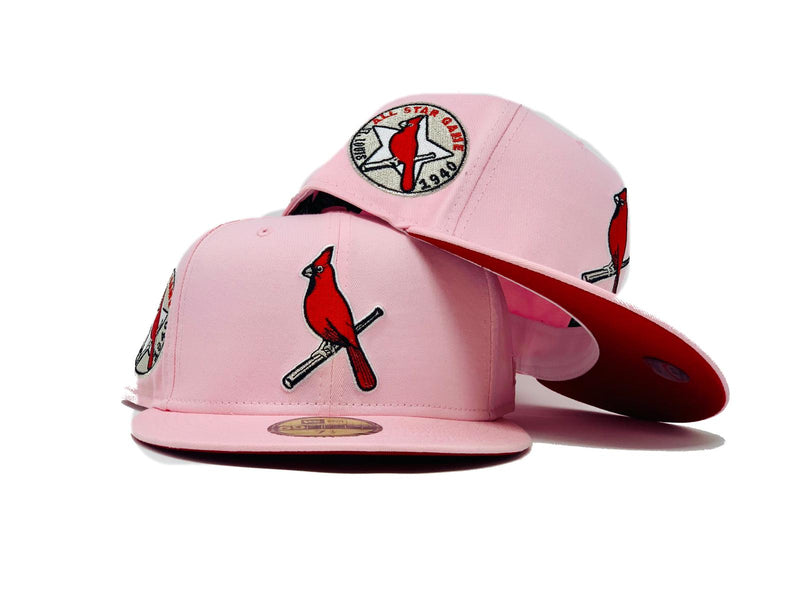 Topperz New Era 7 3/4 St Louis Cardinals Cap Hat Pink Olive Martini Busch 1  Bird