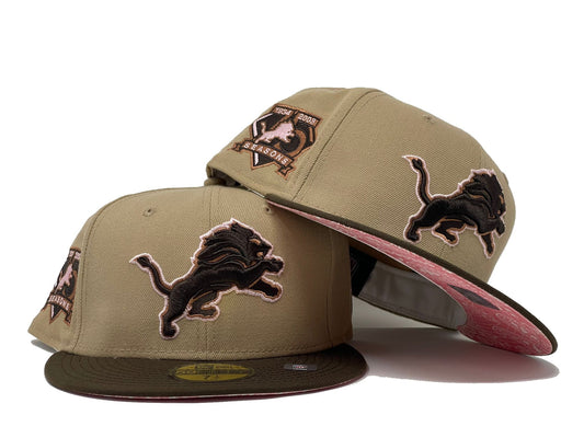 DETROIT LIONS  40TH ANNIVERSARY "THURSDAY NIGHT FOOTBALL PAISLEY BRIM" COLLECTION" PINK PAISLEY BRIM NEW ERA FITTED HAT