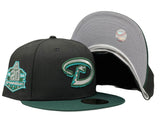 Arizona Diamondbacks 1998 Inaugural Season Black Dark Green Visor Gray Brim New Era Fitted Hat