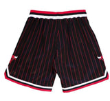 Mitchell & Ness Men's Chicago Bulls Black Pinstripe Authentic Shorts